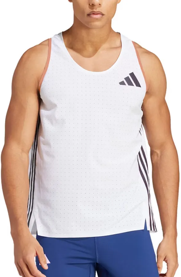 adidas Adizero Promo Mens Running Vest - White