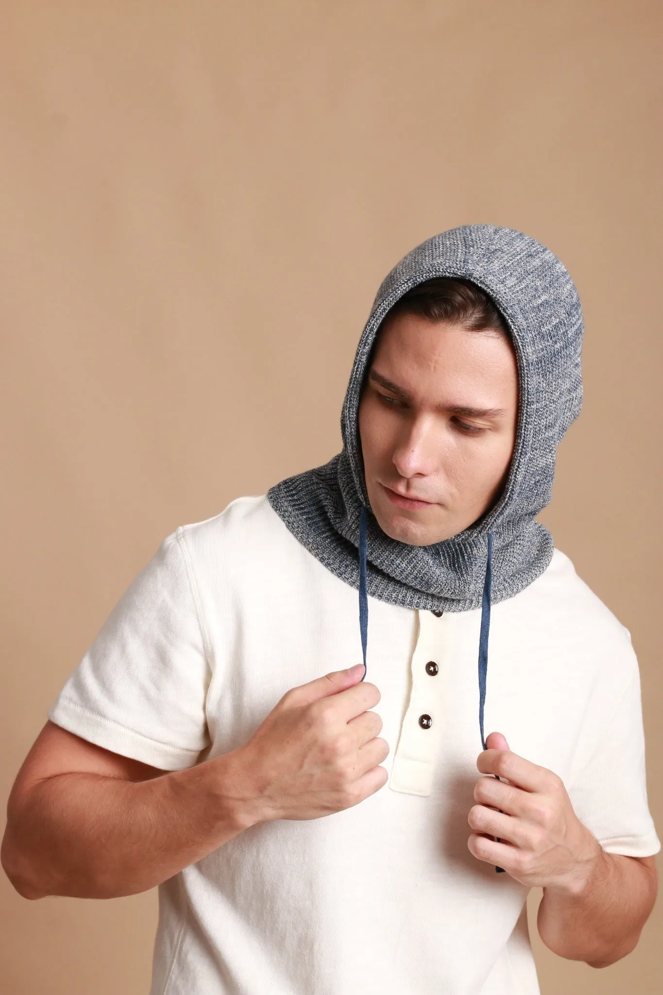 Allergy-Free Knitted Snood with Drawstring