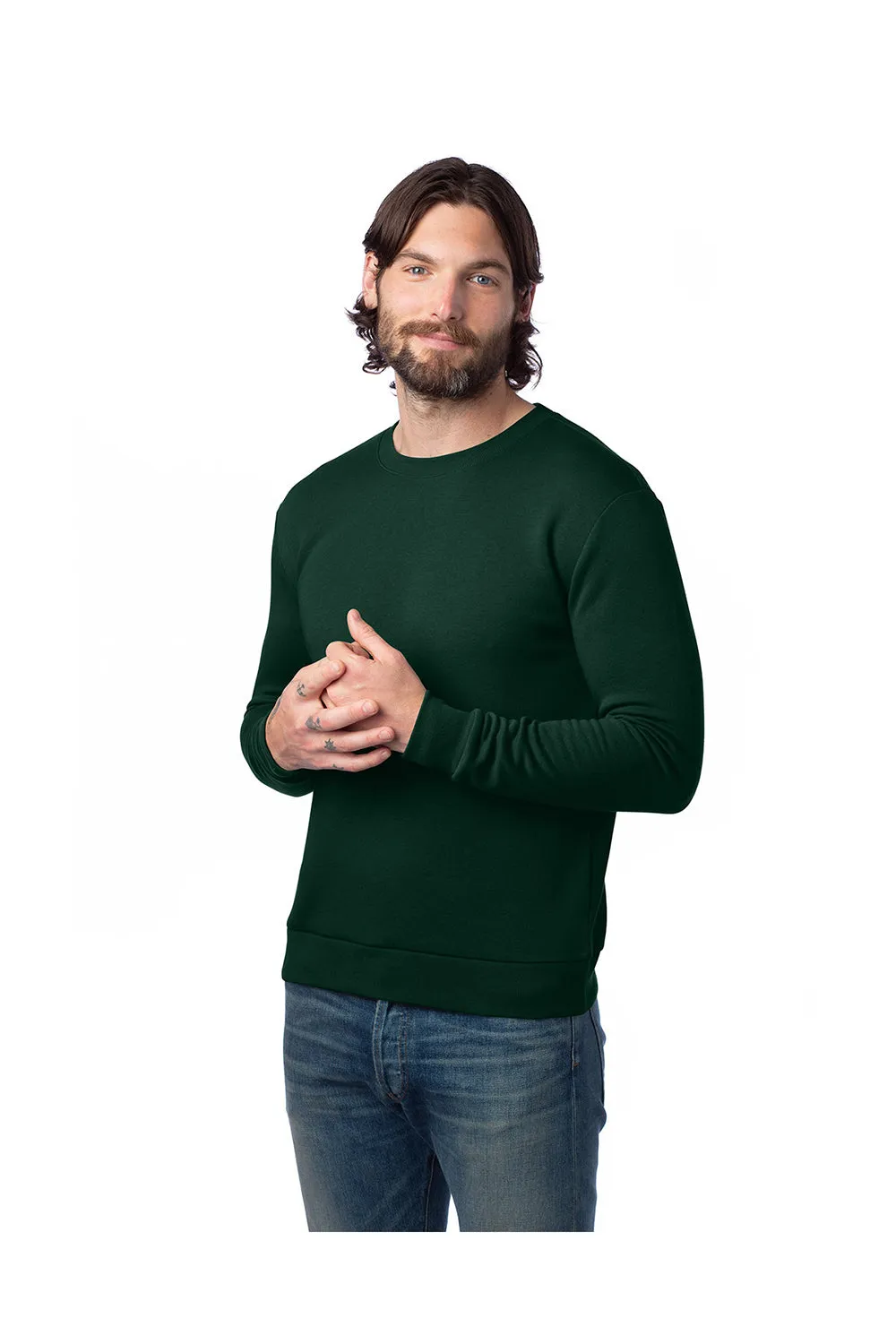 Alternative Mens Eco Cozy Fleece Crewneck Sweatshirt - Varisty Green