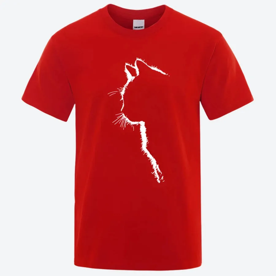 Artistic Cat Silhouette Graphic T-Shirts