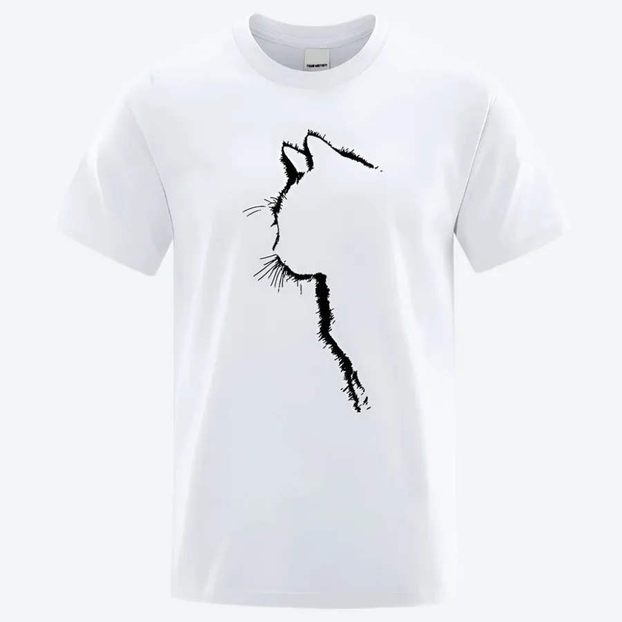 Artistic Cat Silhouette Graphic T-Shirts