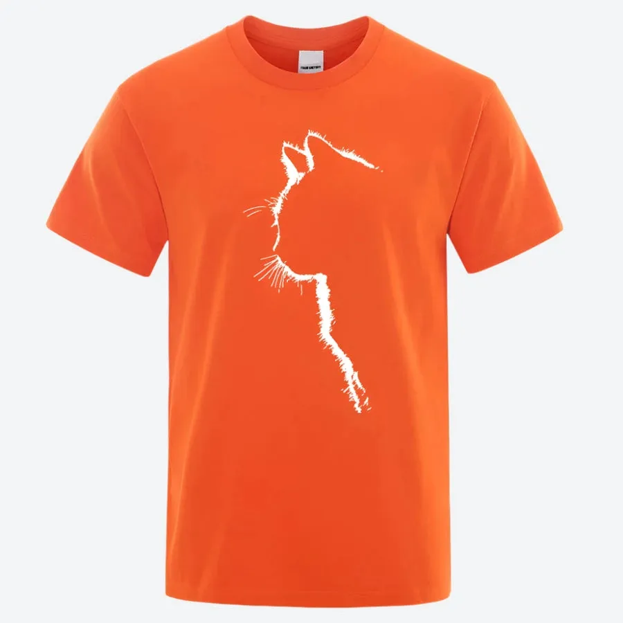 Artistic Cat Silhouette Graphic T-Shirts