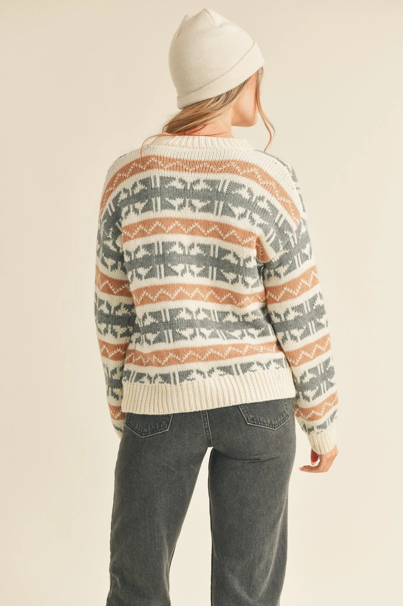 Aztec Faire Isle Striped Sweater