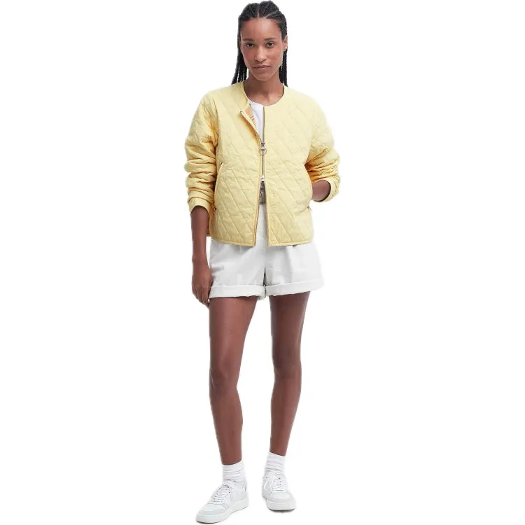 Barbour Ladies Caroline Quilted Jacket - Lemon Souffle/Dress Lemon