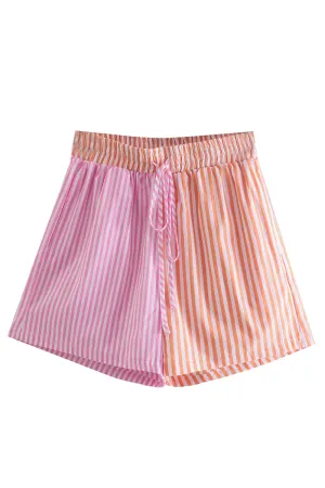 'Bobbie' Stripe Color Block Casual Shorts