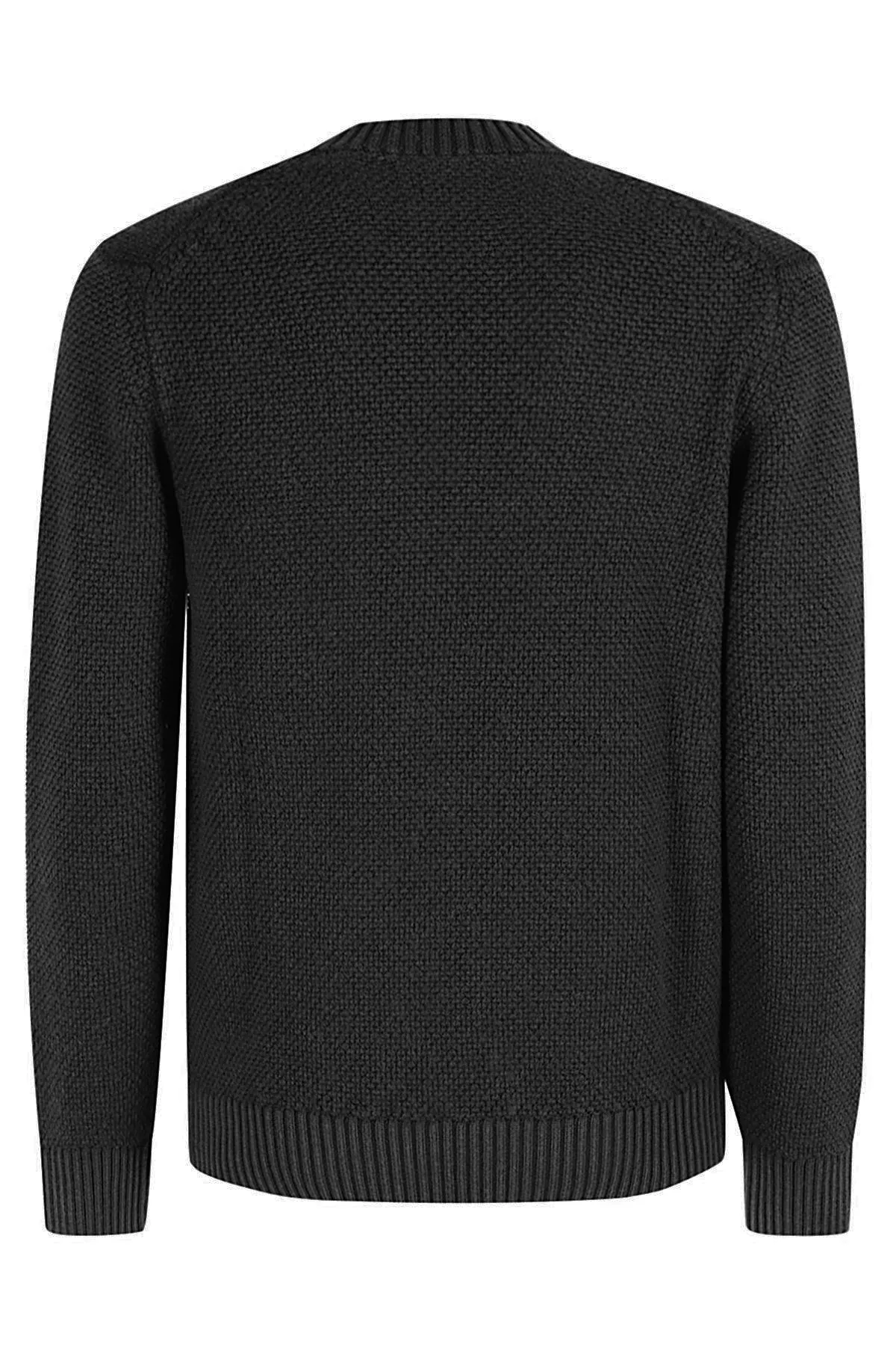 CIRCOLO 1901 - CN4624 Virgin Wool Chunky Roundneck Sweater in Black