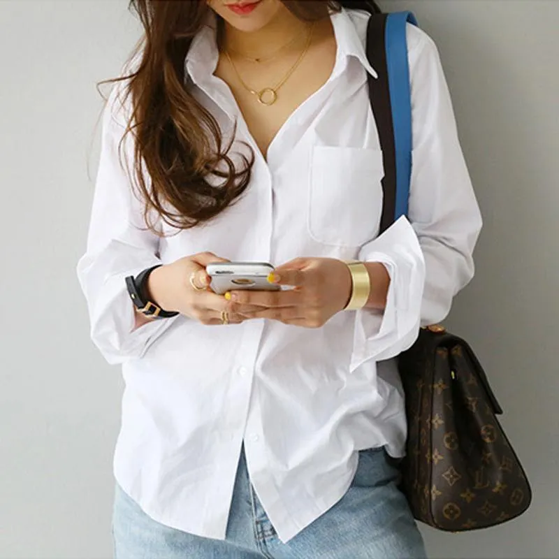 Classic Spring Women White Shirt