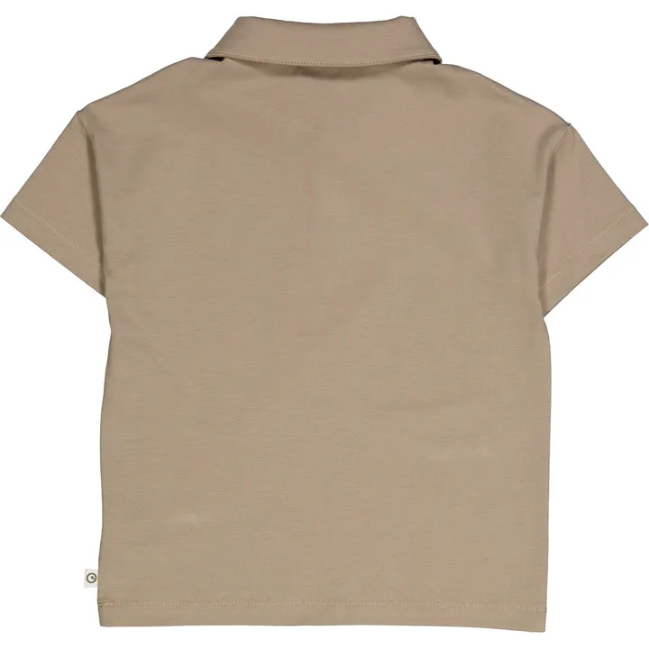 Cozy Me Collar Short Sleeve Tee - Cashew