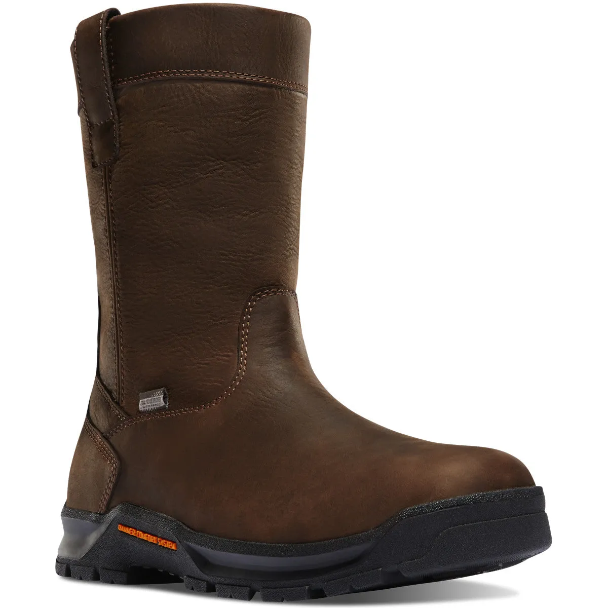 Danner Men`s Boots #12455 | Crafter Wellington 11" Brown Composite Toe (NMT) | Oil & Slip Resistant Boots | Electrical Hazard Boot LeathPlush Dual Density Footbed with Airthotic® Heel Clip,er