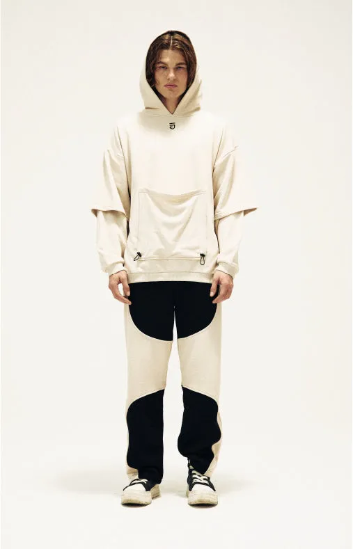 Double Sleeve Hoodie Stone