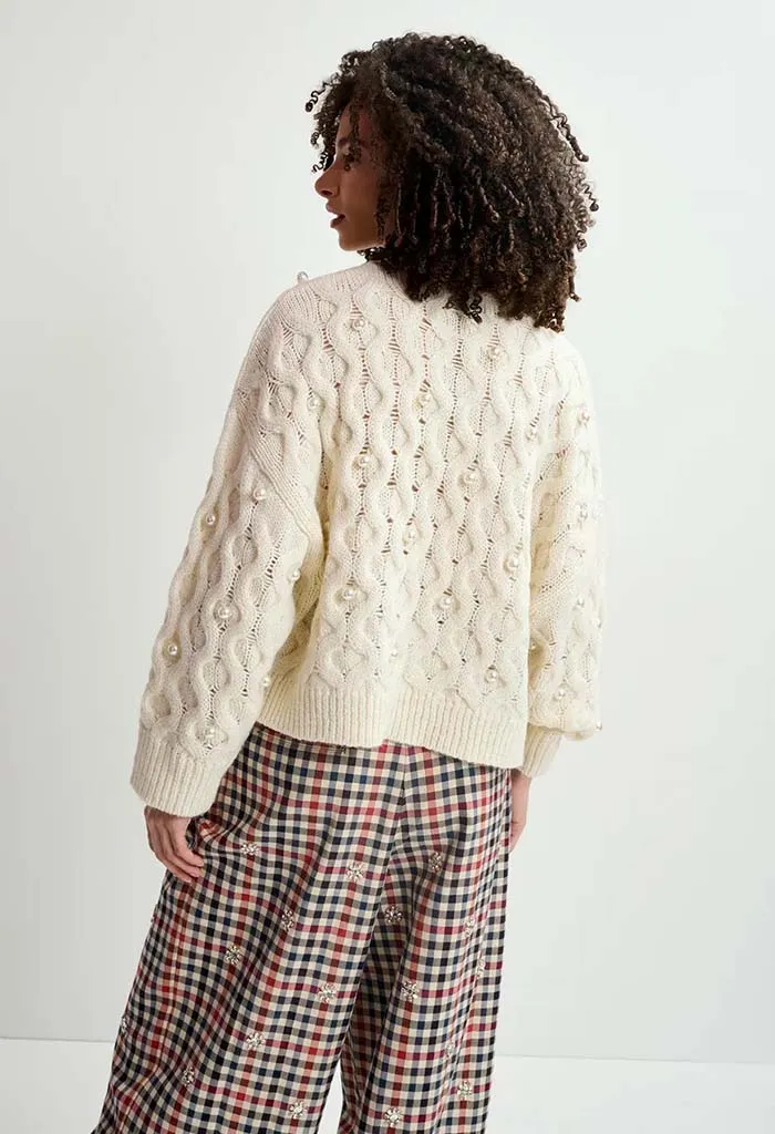 Ecru Cable Knitted Sweater