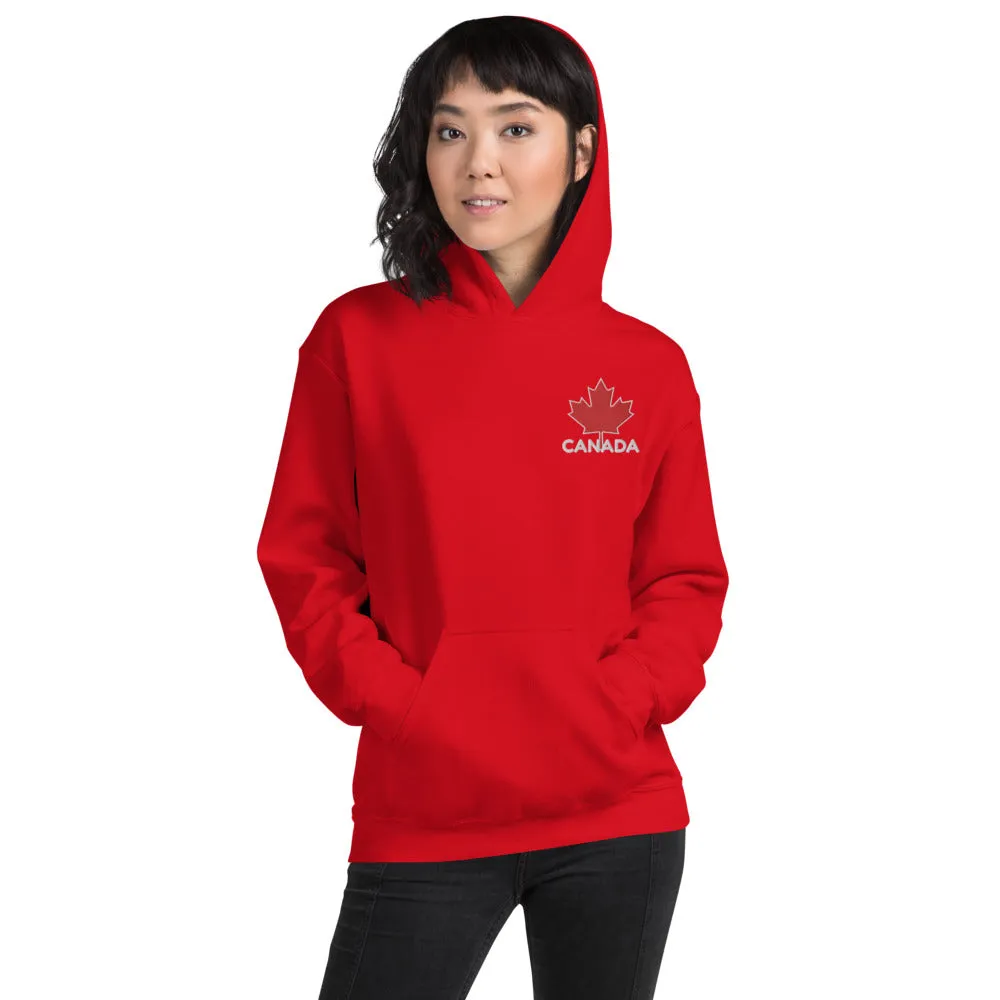 Embroidered CANADA And Maple Leaf Soft, Smooth, And Stylish Heavy Blend Unisex Hoodie