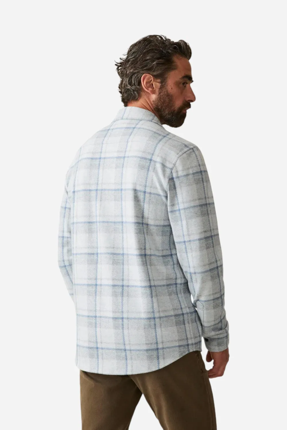 Faherty Legend Sweater Shirt Maine Sky Plaid