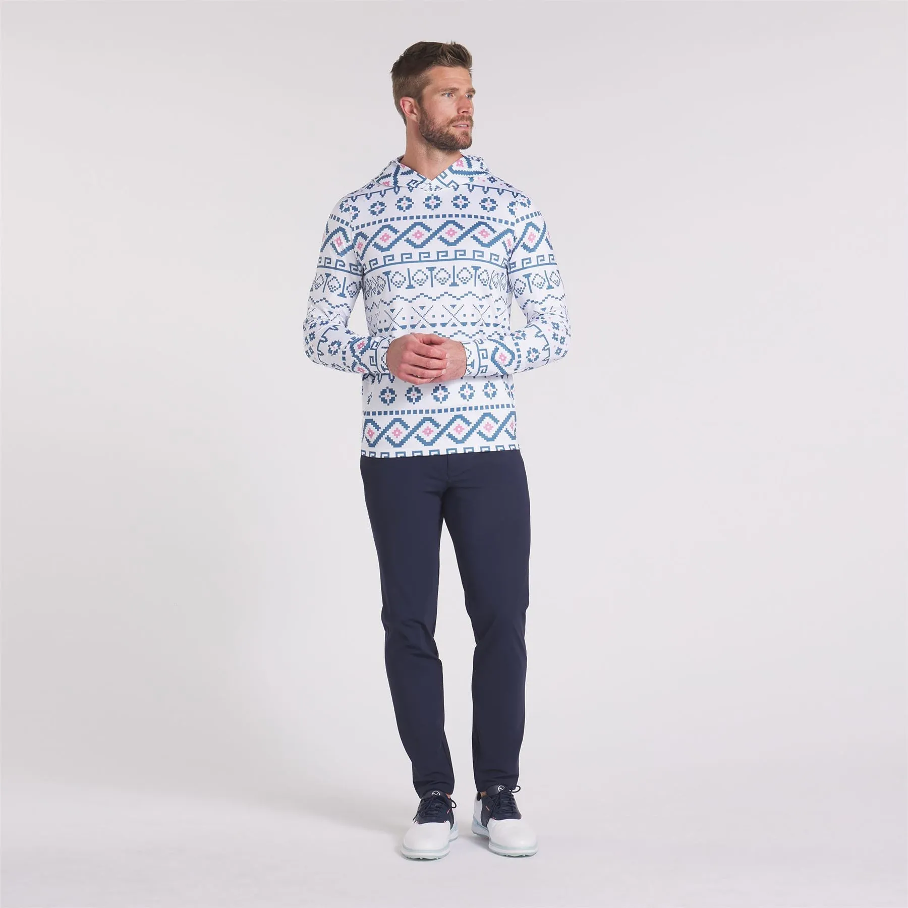 Fair Isle Hoodie White Glow/Blue Horizon - AW24