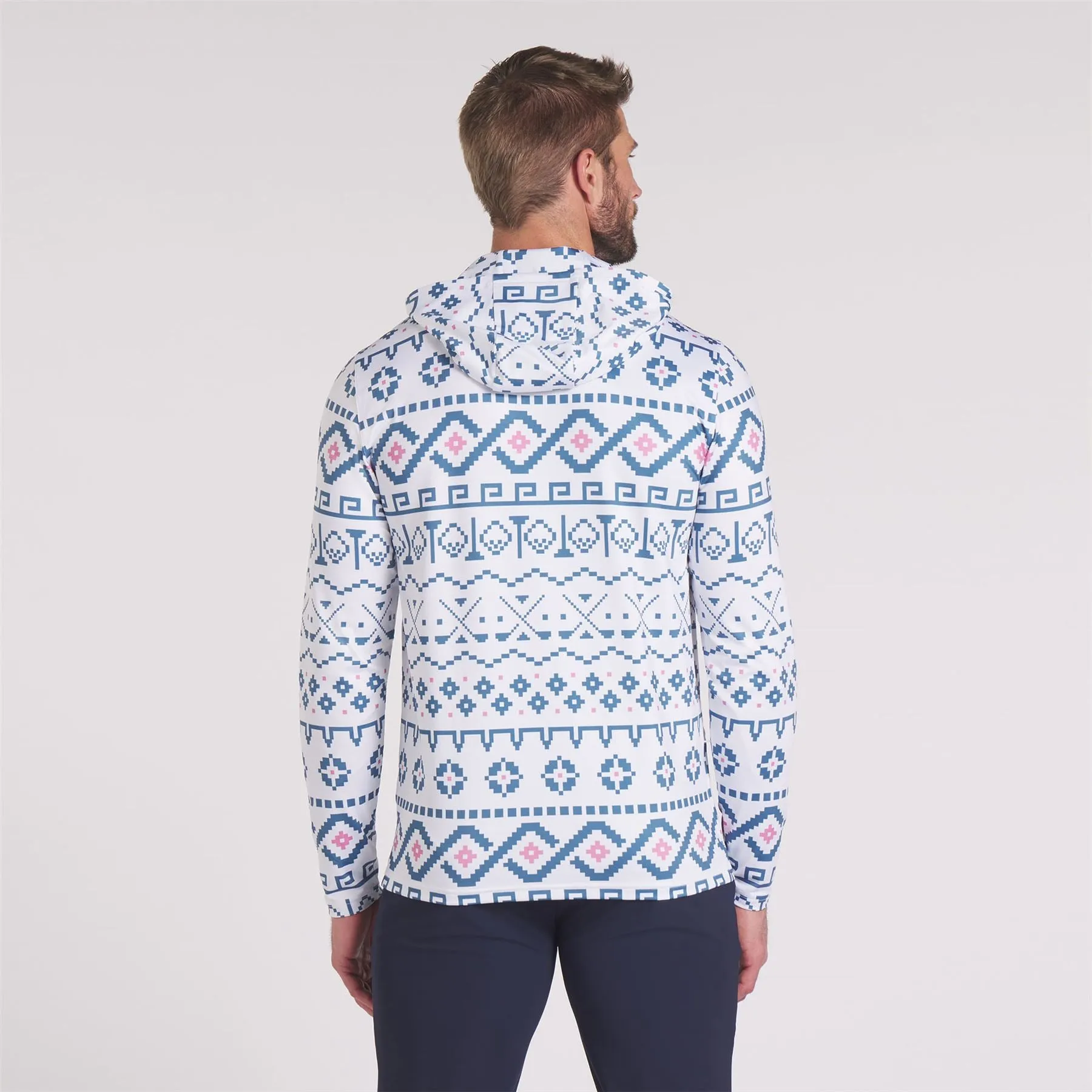 Fair Isle Hoodie White Glow/Blue Horizon - AW24