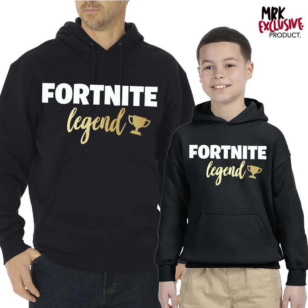 Gaming Legend Matching Kid & Adult Black Hoodies (MRK X)