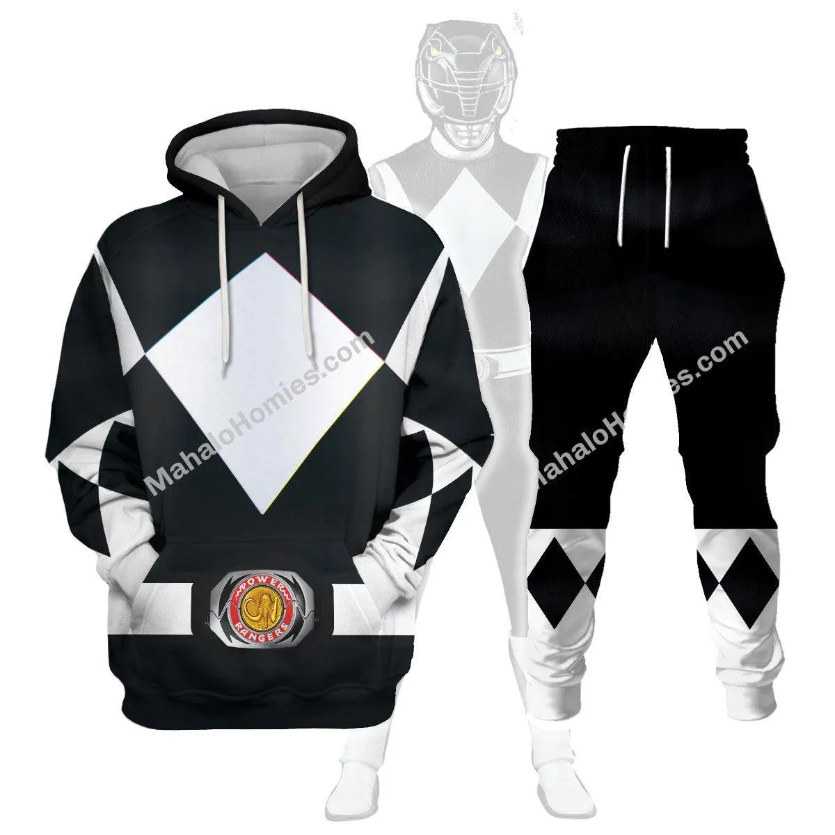 Gearhomie Unisex Tracksuit Hoodies Black Power Ranger 3D Costumes