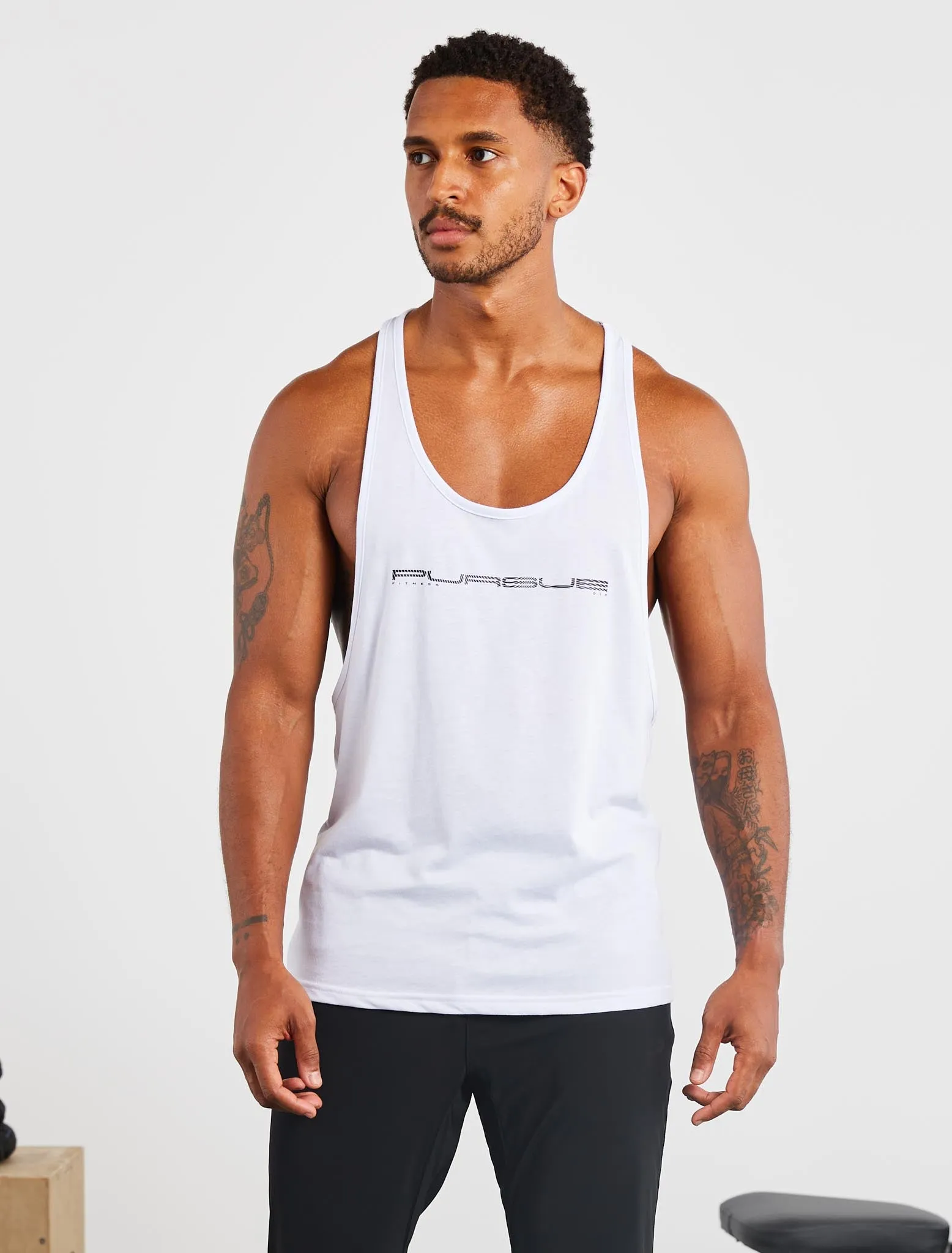 Graphic Stringer Vest - White