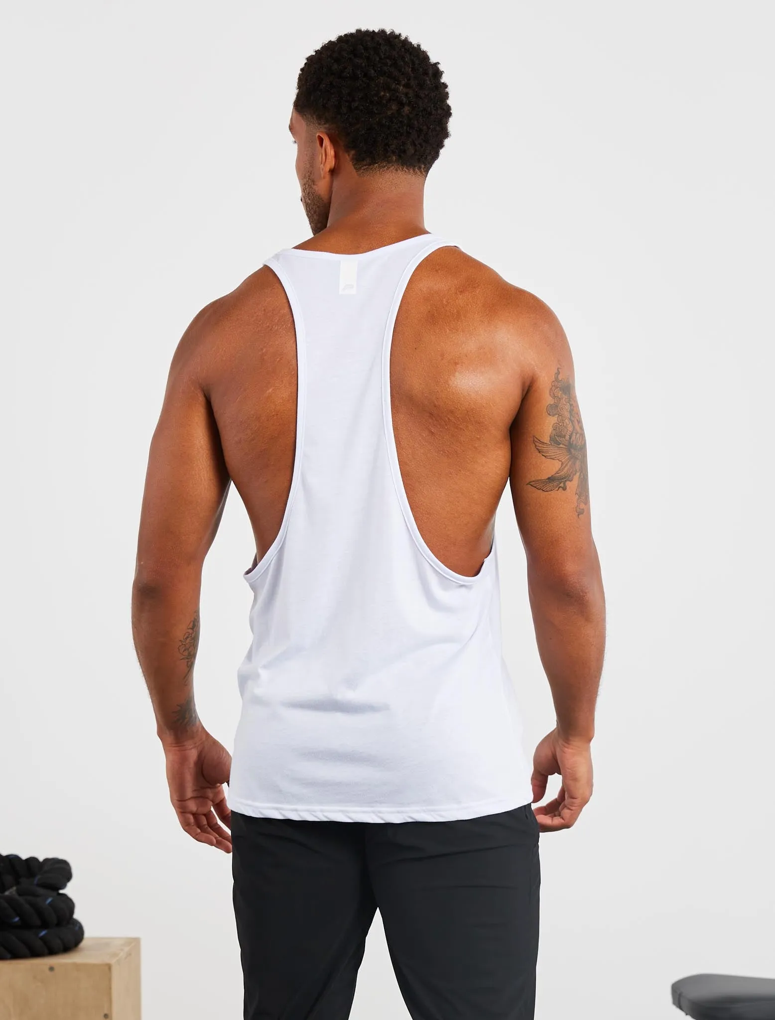 Graphic Stringer Vest - White