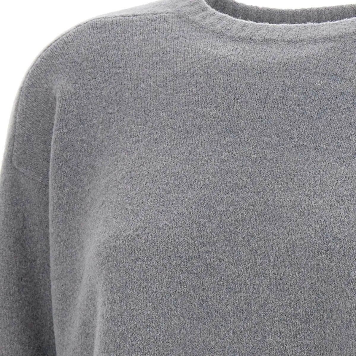 Grey Wool Sweater with Raglan Sleeves