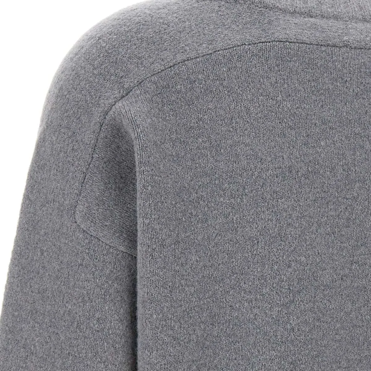 Grey Wool Sweater with Raglan Sleeves