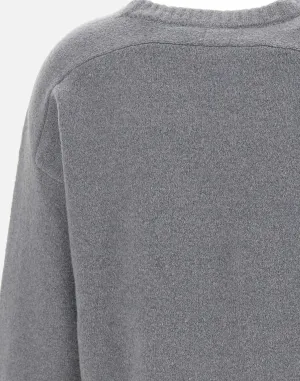 Grey Wool Sweater with Raglan Sleeves