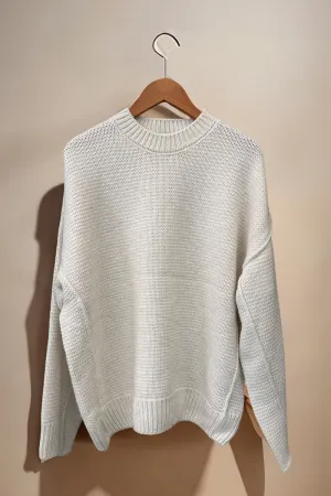 HWR1004 Crew neck stitching solid color sweater