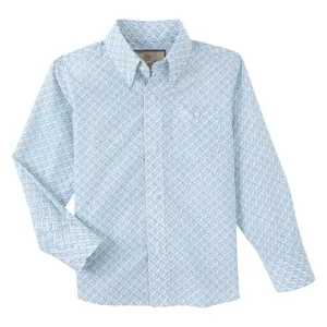 Kid's Classic Long Sleeve Blue/White Shirt By Wrangler 112346233