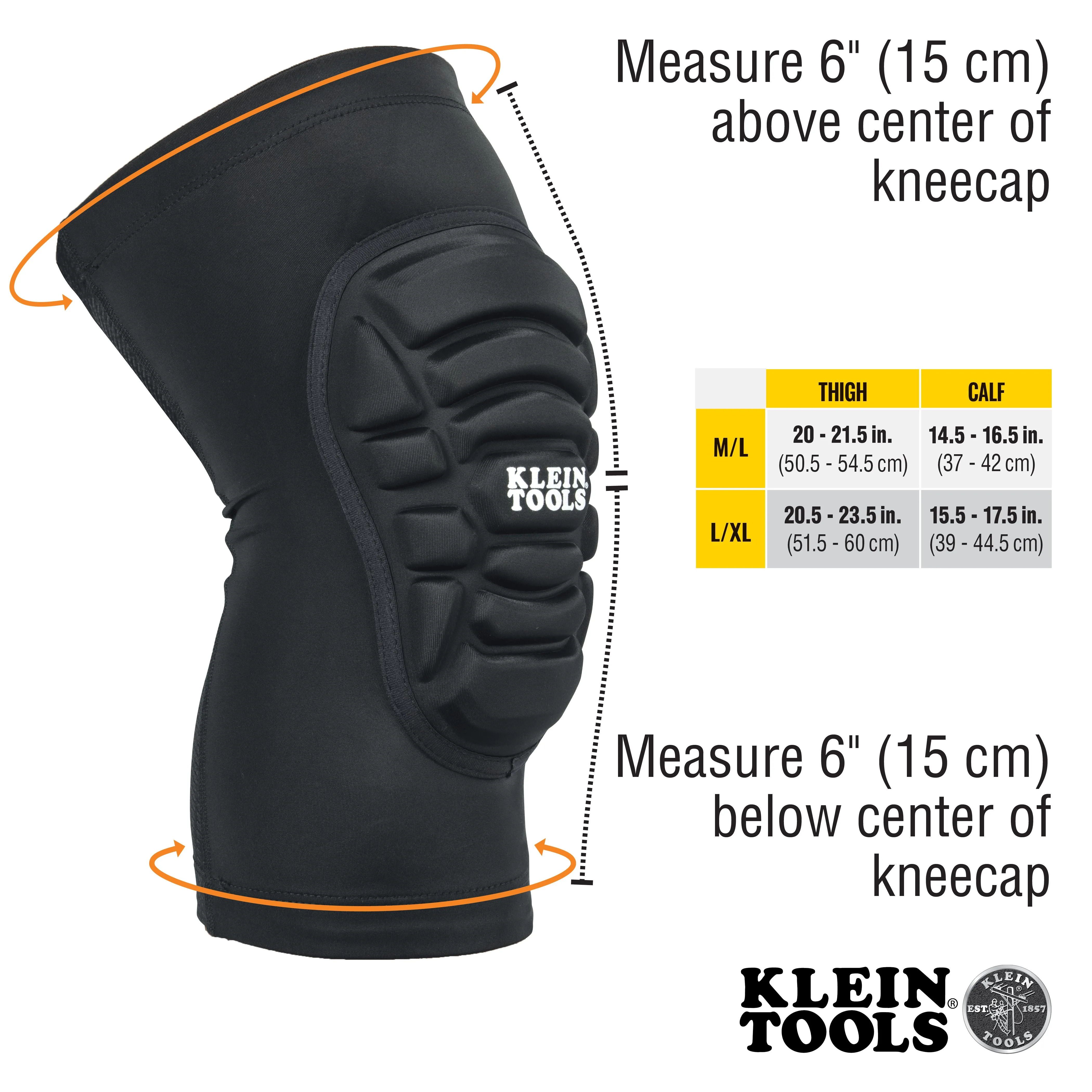 Knee Pad - Klein Tools Lightweight Knee Pad Sleeves, M/L, 60492