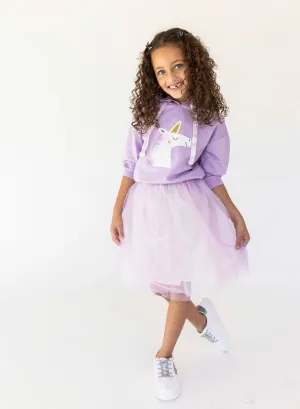 Lavender Hoodie Unicorn Tutu Set