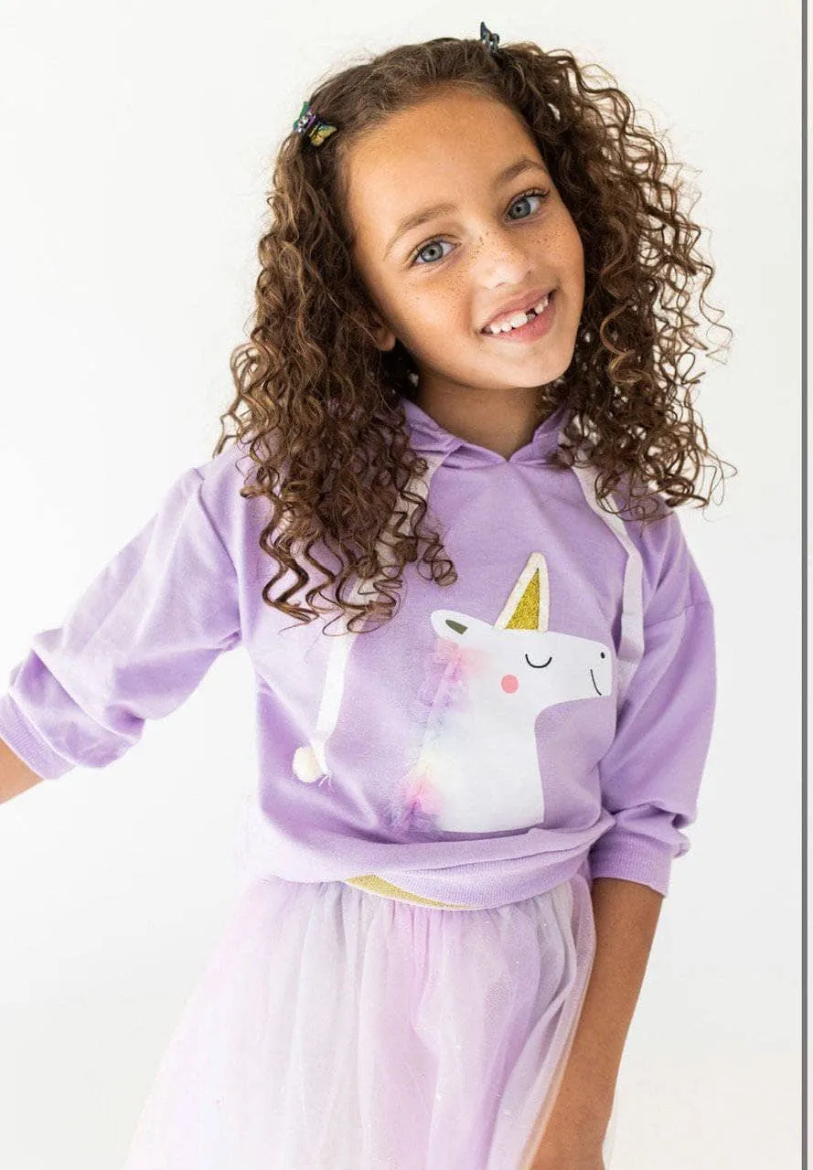 Lavender Hoodie Unicorn Tutu Set