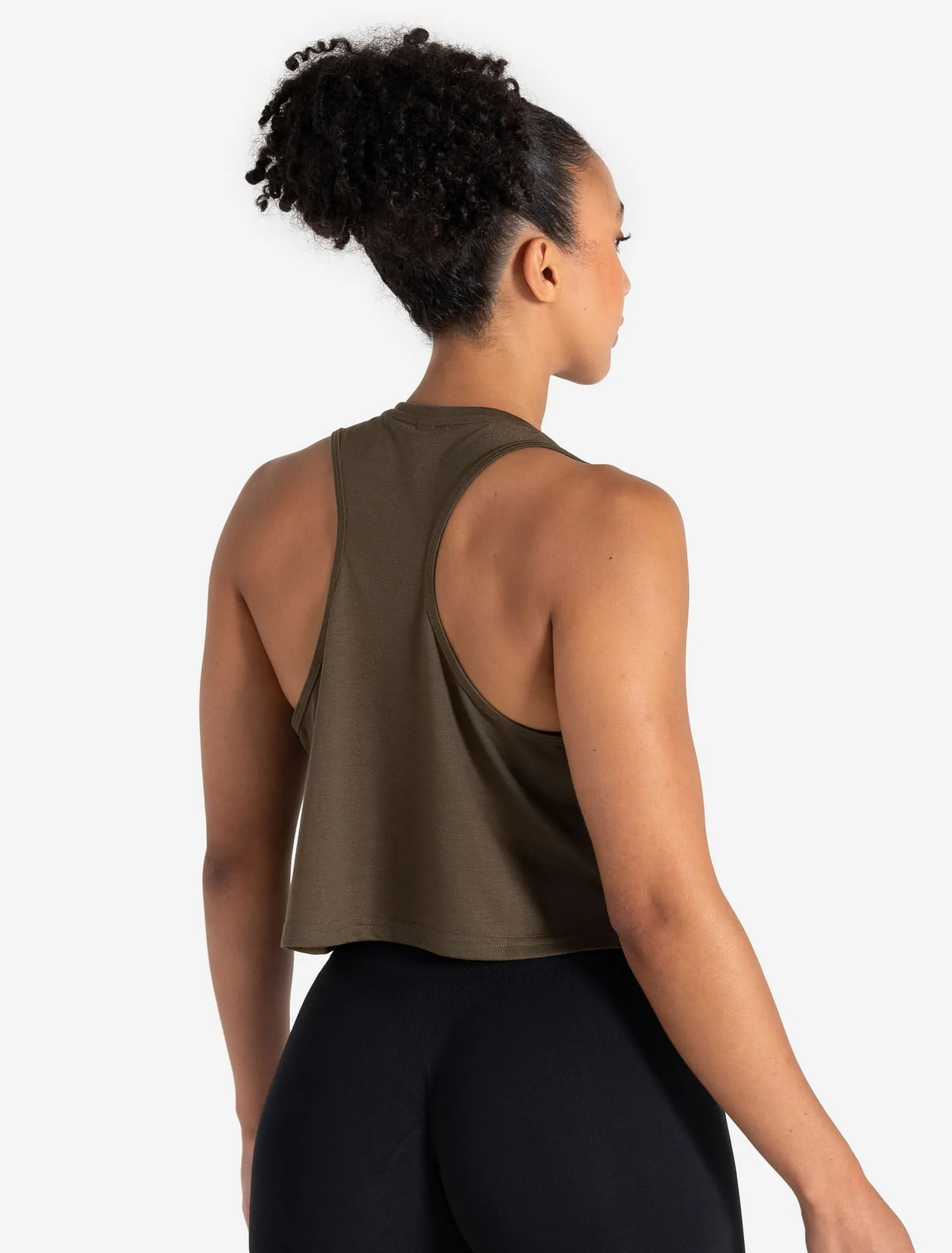 Lightweight Crop Gym Tank - Olive