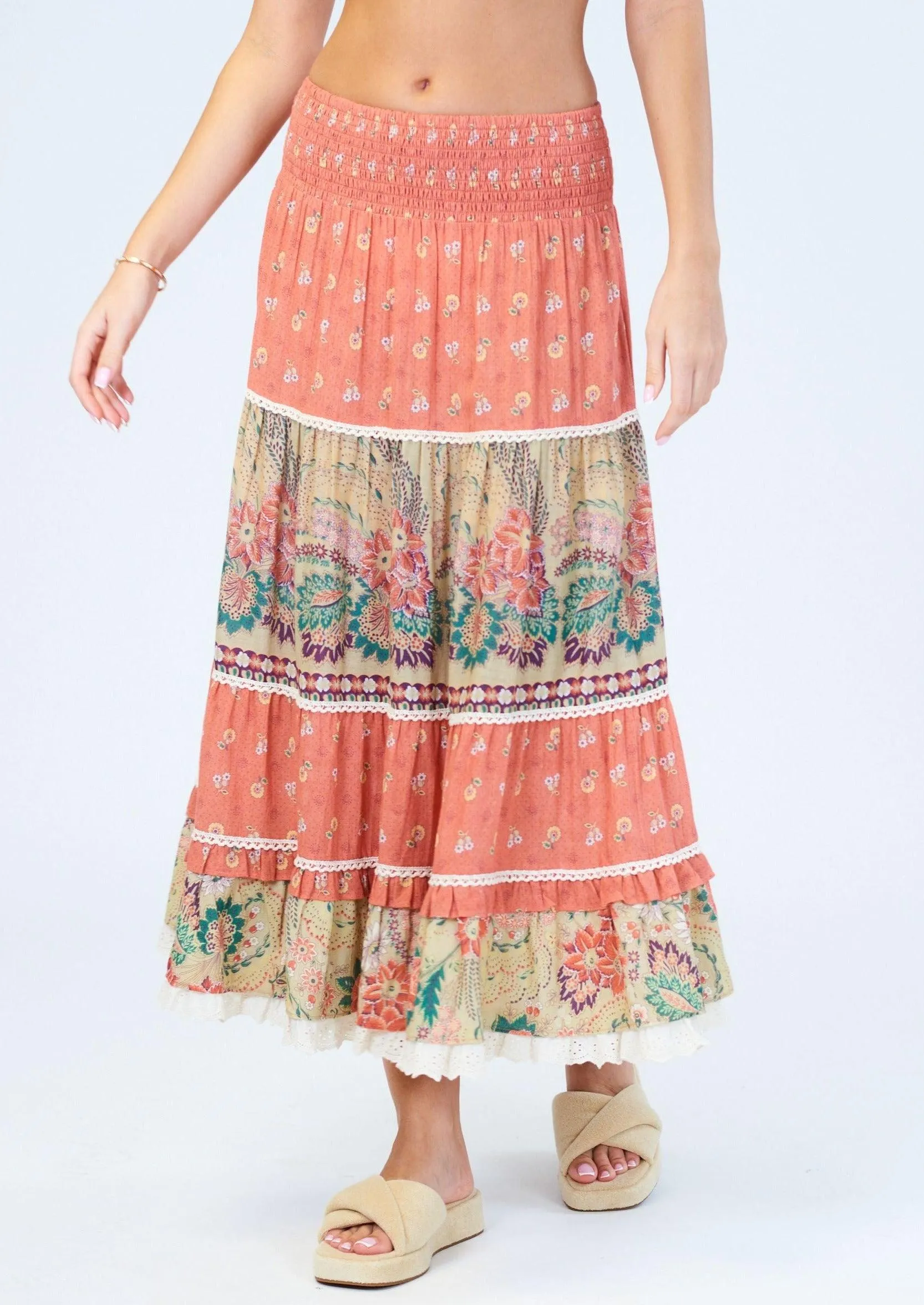 Mabe Dulcie Print Maxi Skirt