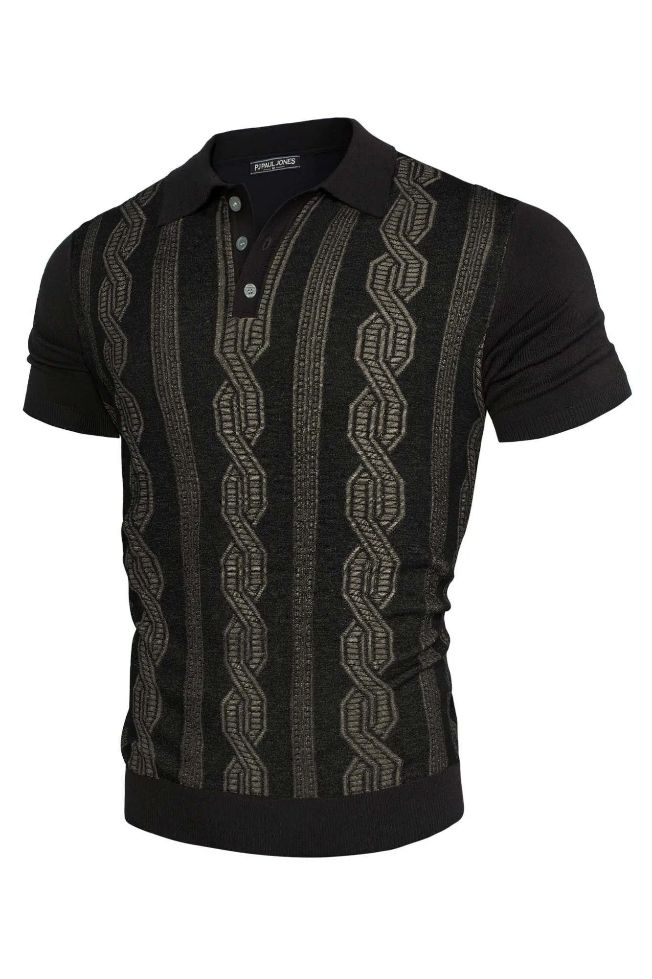 Men Contrast Color Knitted Polo-Shirt Short Sleeve Lapel Collar Knitwear Tops