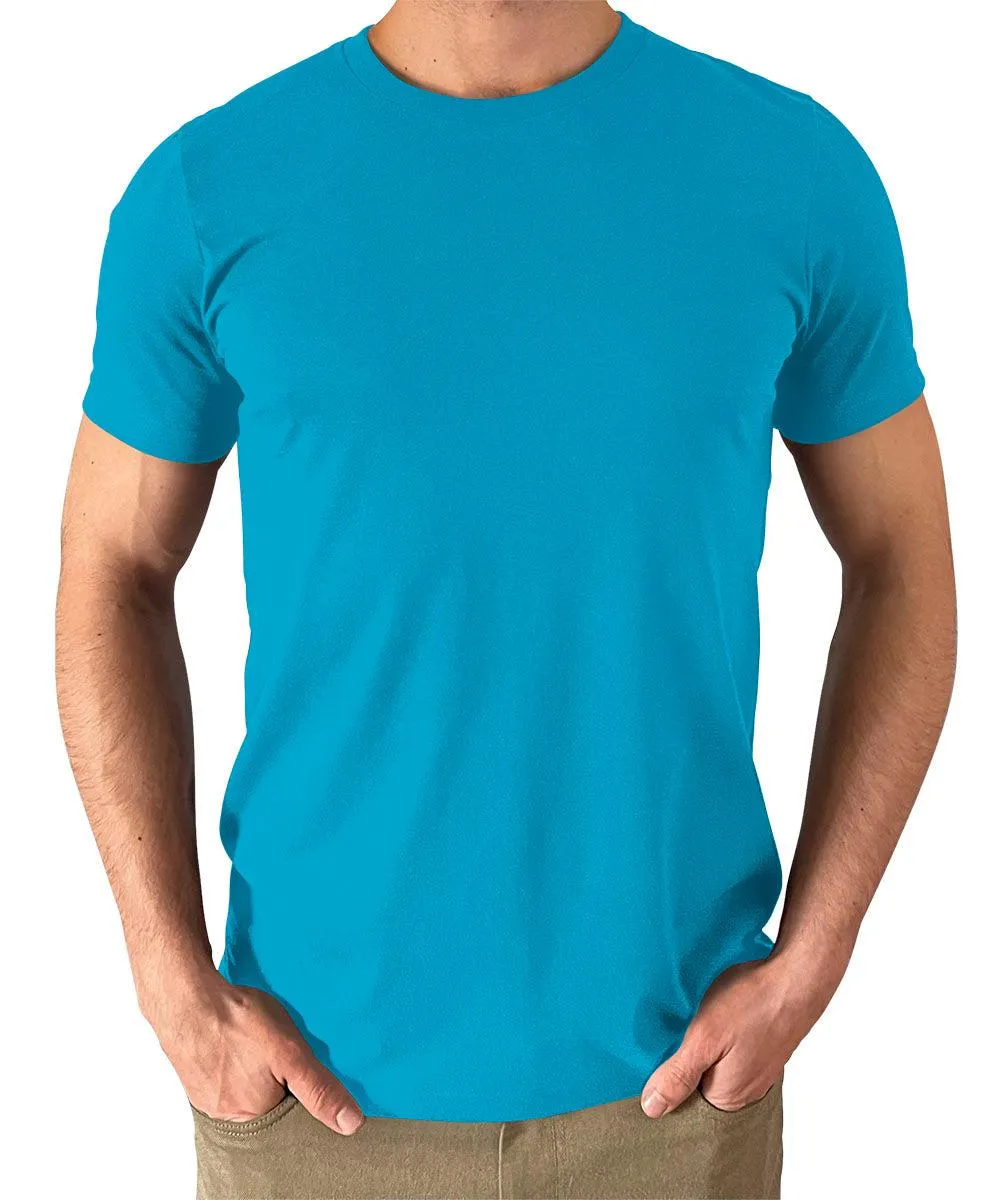 Men's Aqua T Shirts Premium Casual Short Sleeve Classic Fit Crew Neck Shirts