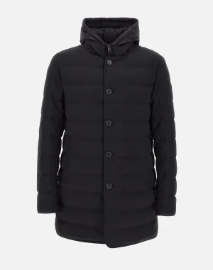 Men's Black Down Jacket with Bib