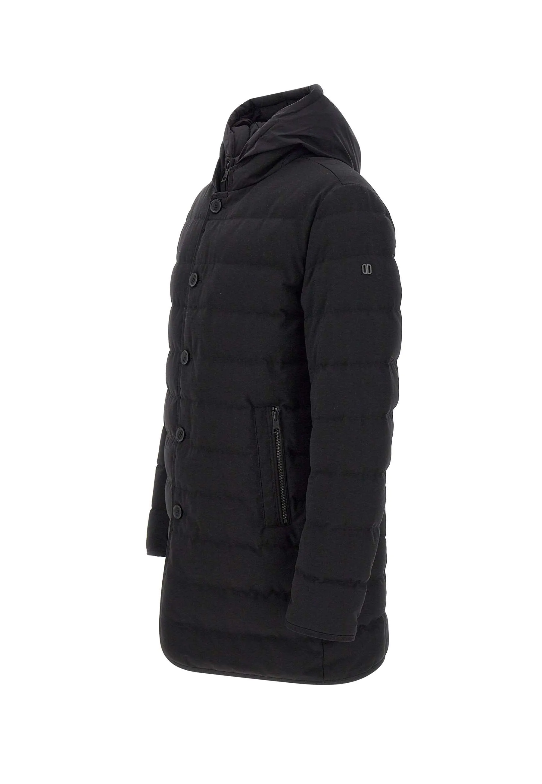 Men's Black Down Jacket with Bib