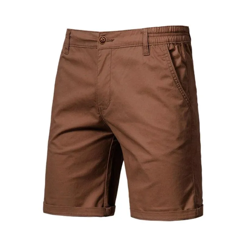 Men's Cotton Solid Shorts Casual Elastic Waist 10 Colors