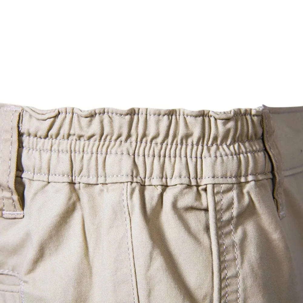 Men's Cotton Solid Shorts Casual Elastic Waist 10 Colors