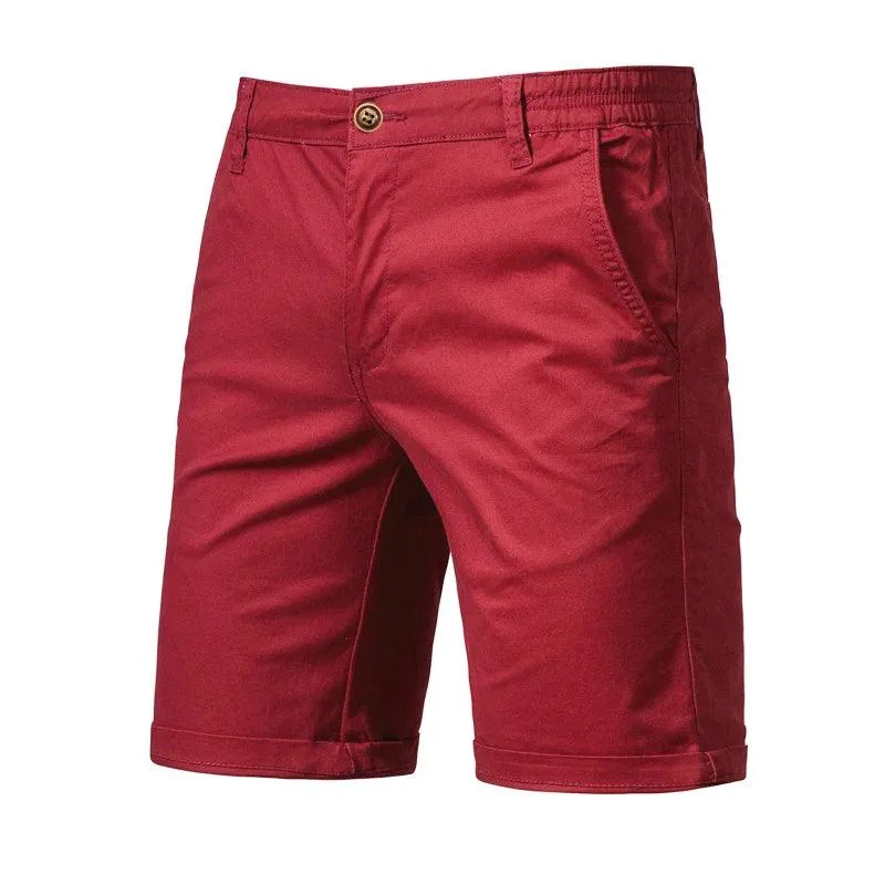 Men's Cotton Solid Shorts Casual Elastic Waist 10 Colors