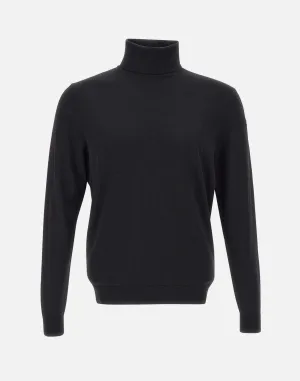 Men's Lightweight Black Turtleneck Sweater