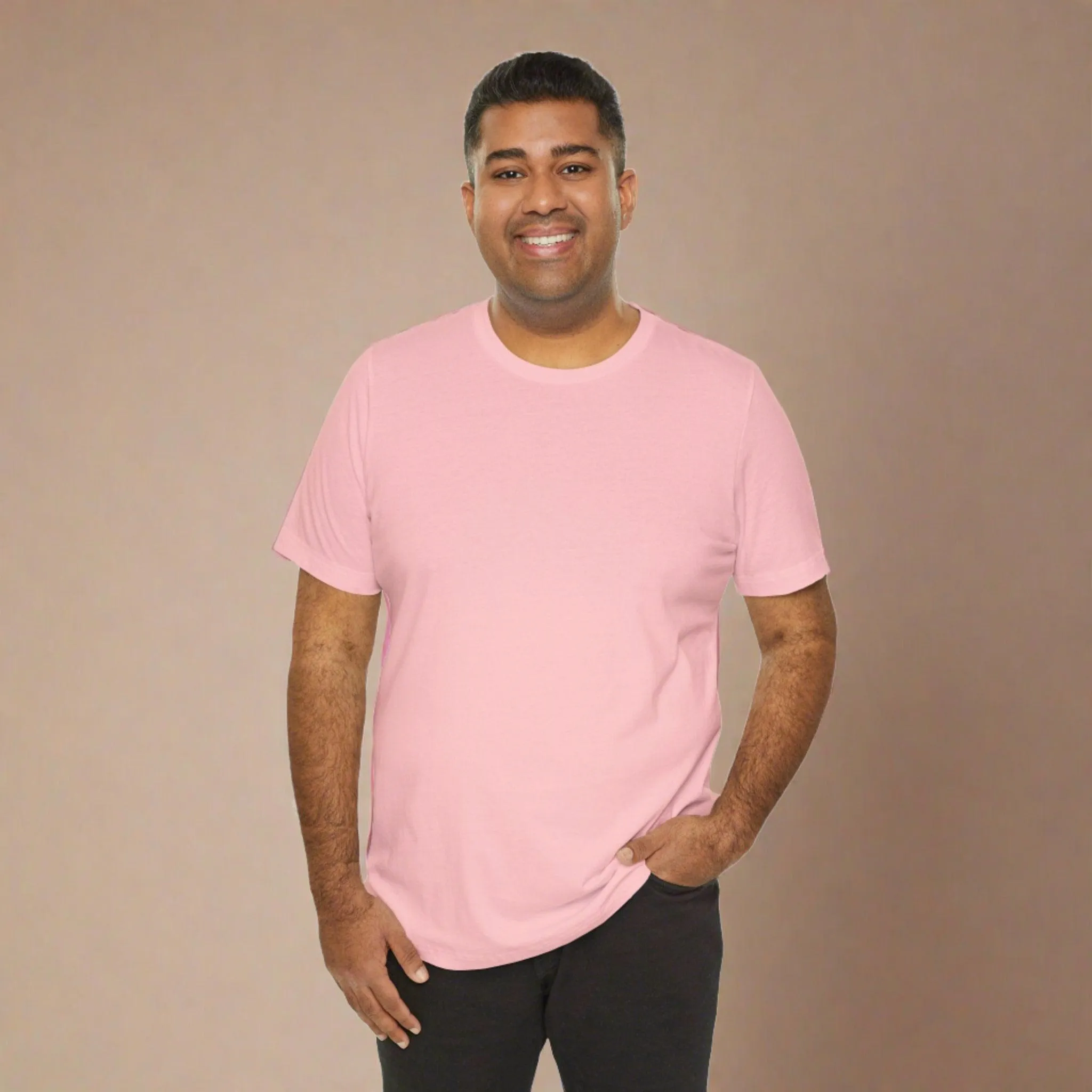 Men's Pink T Shirts Premium Casual Short Sleeve Classic Fit Crew Neck Shirts