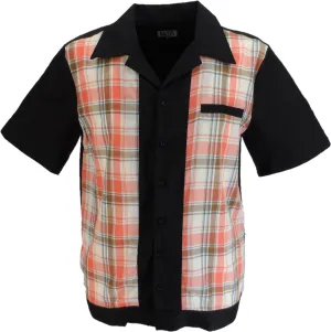 Mens Retro Red Plaid Rockabilly Bowling Shirts