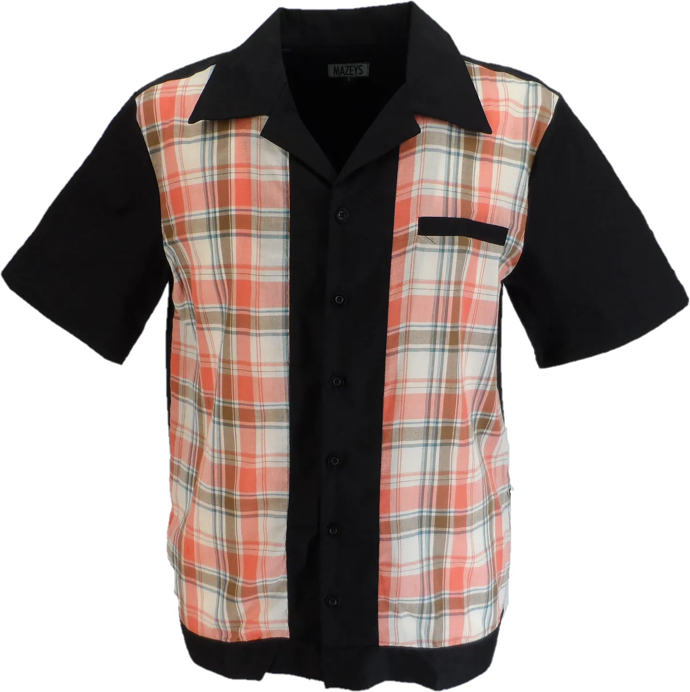 Mens Retro Red Plaid Rockabilly Bowling Shirts