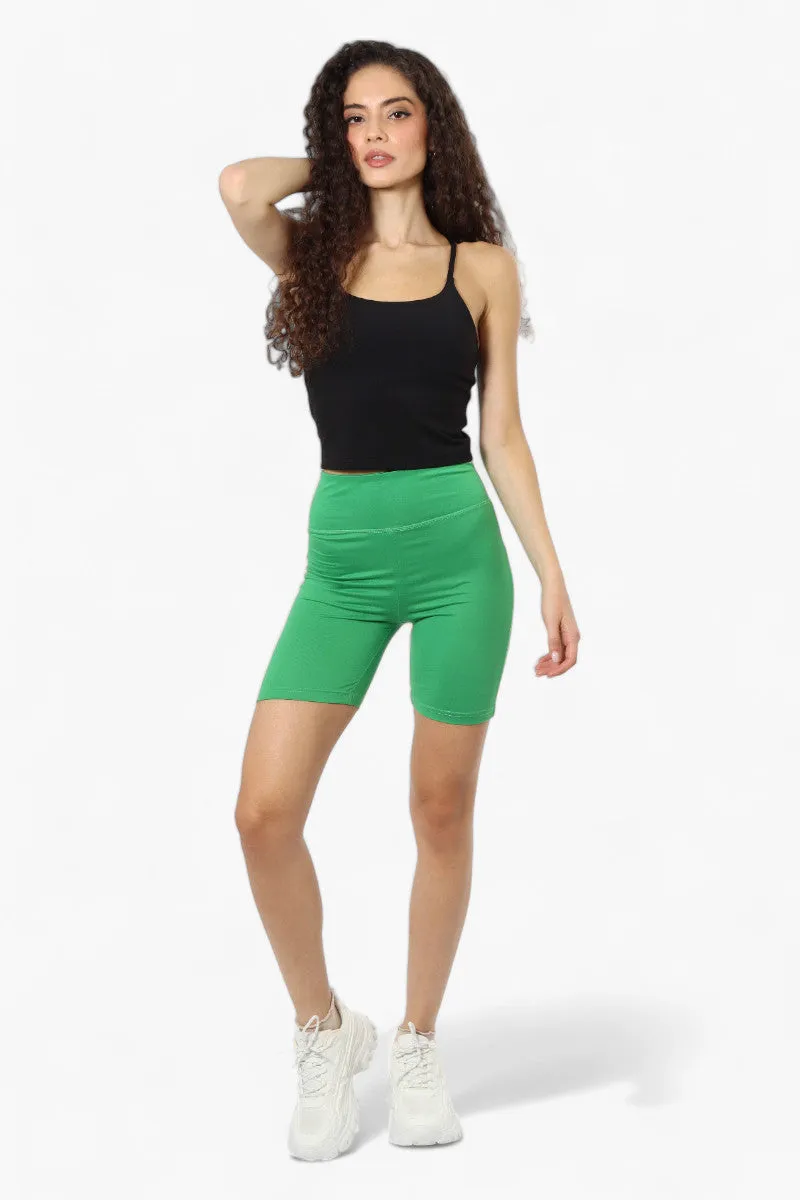 Mikk High Waisted Biker Shorts - Green