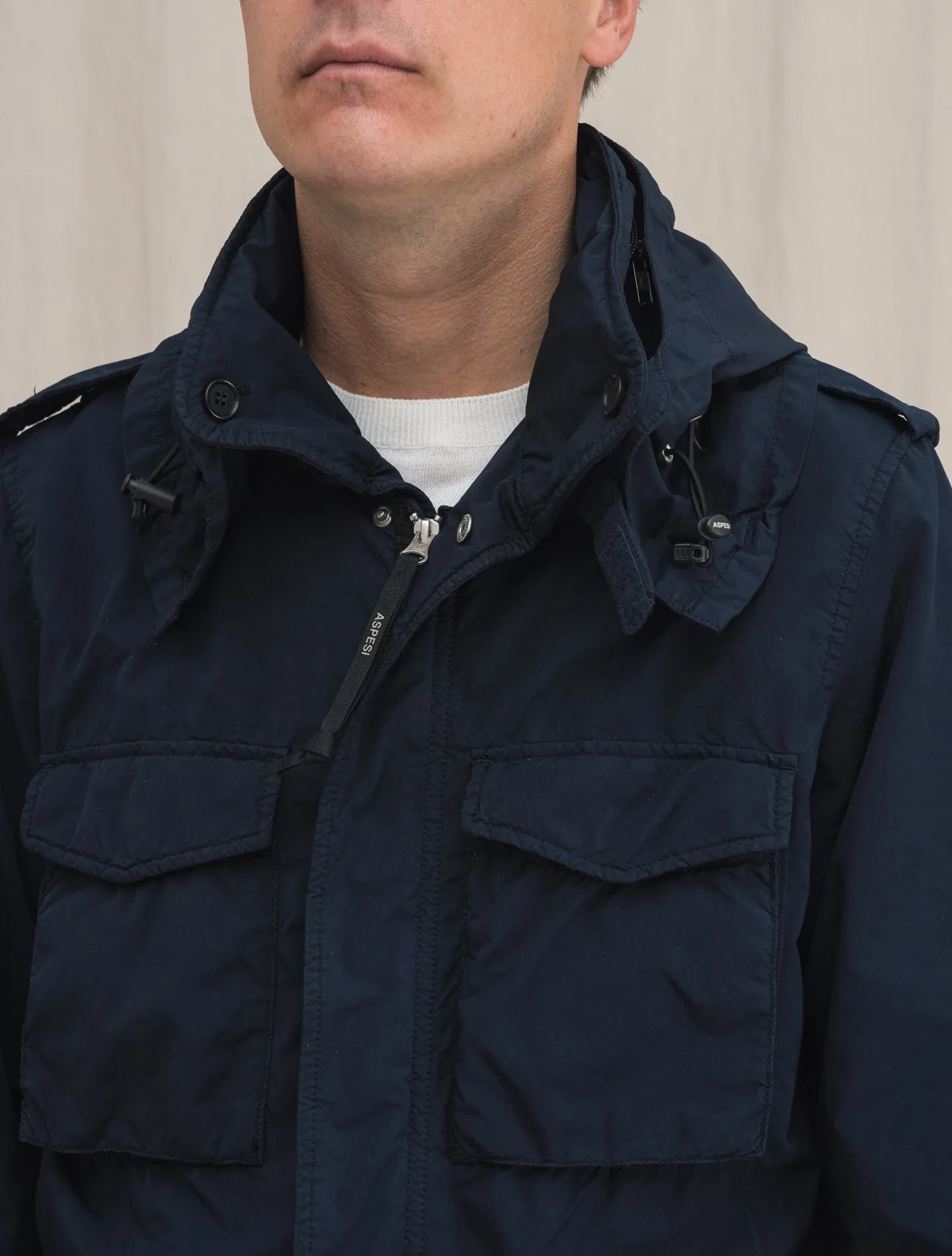 Newcamp Garment Dyed Nylon Field Jacket Navy