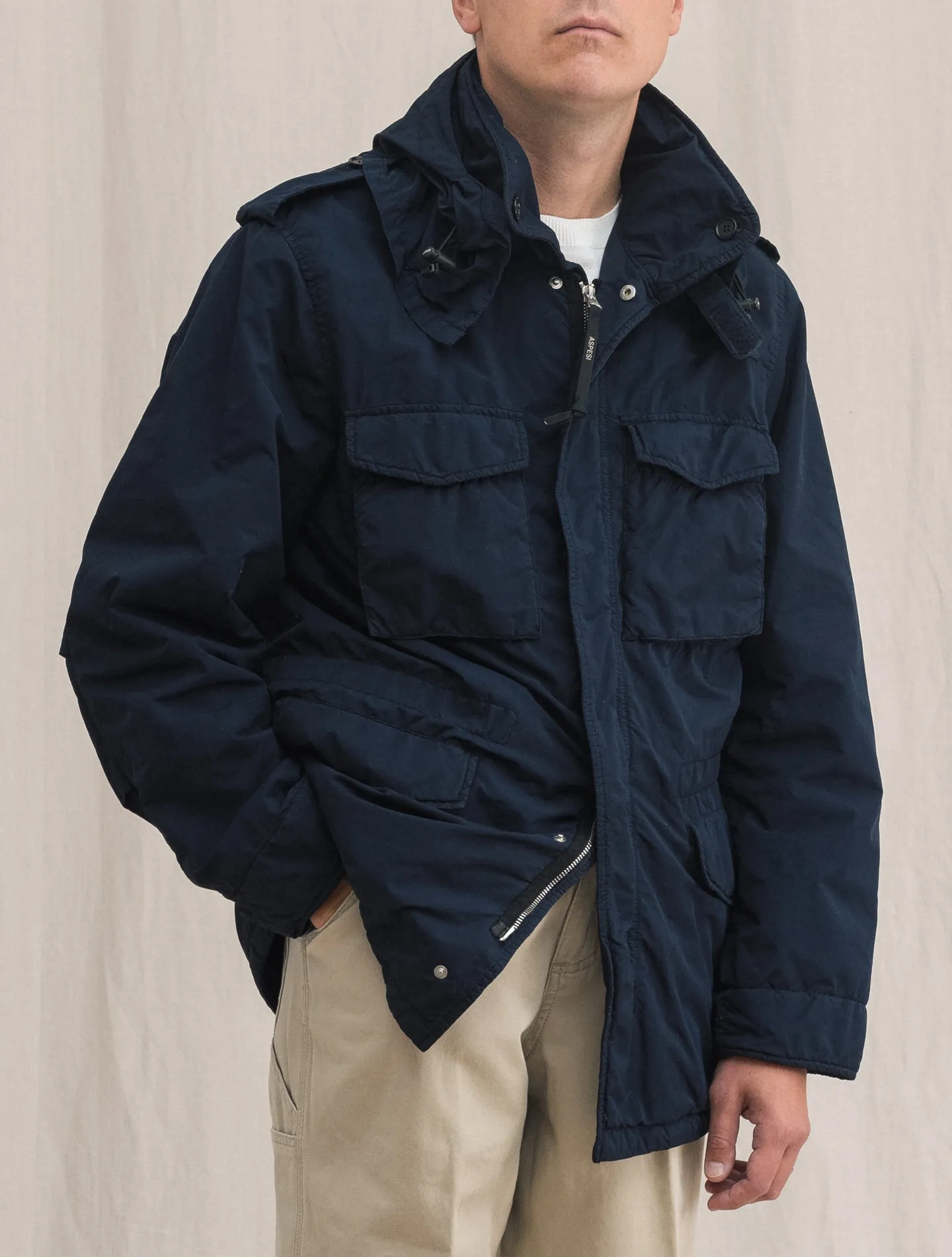 Newcamp Garment Dyed Nylon Field Jacket Navy