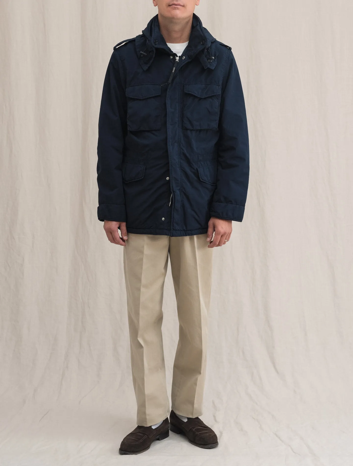 Newcamp Garment Dyed Nylon Field Jacket Navy