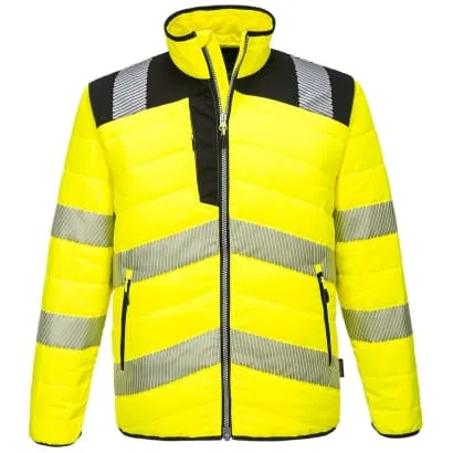 PW3 Segmented Hi-Vis Padded Baffle Jacket Quilted Portwest RIS 3279-PW371