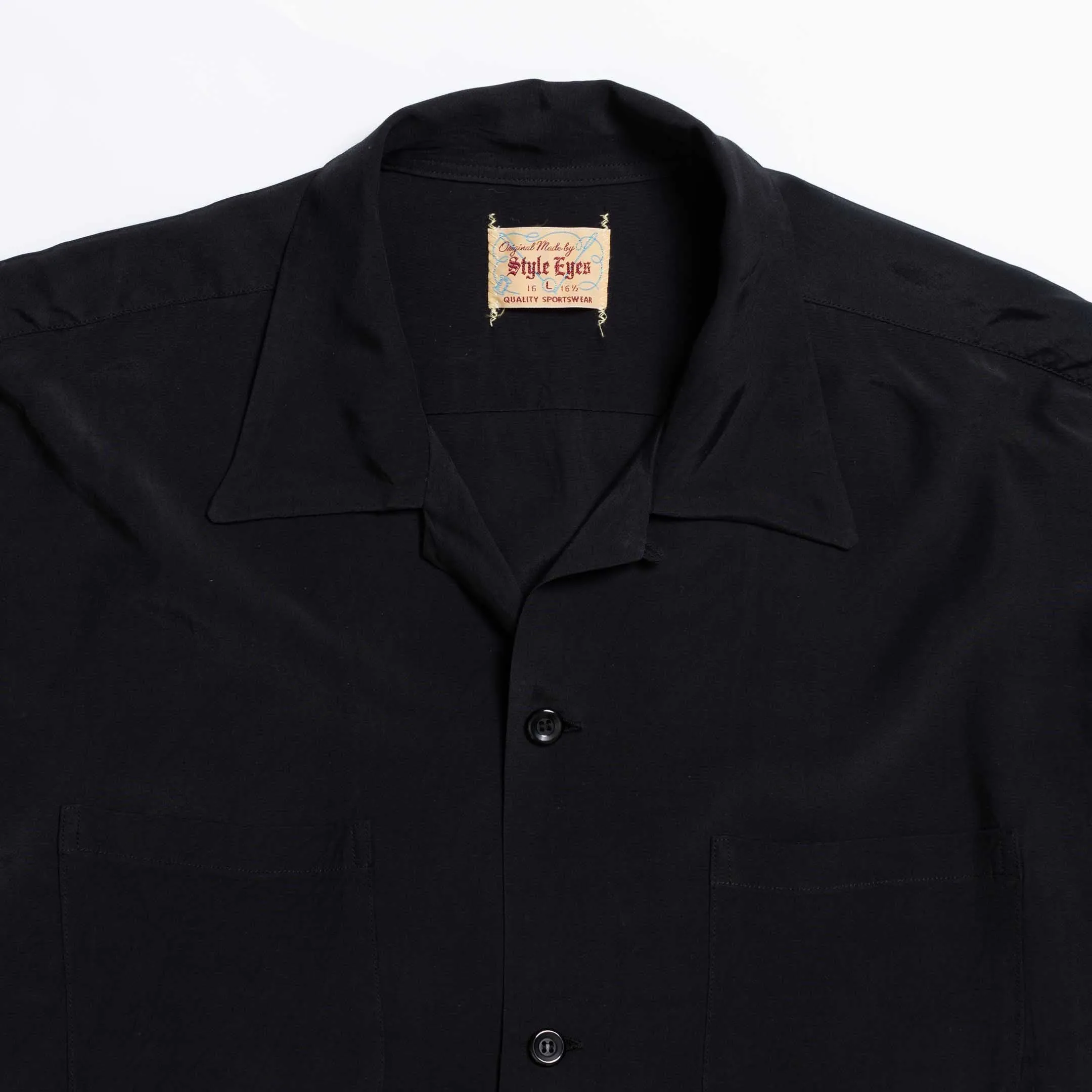 Style Eyes by Toyo Enterprise Plain Rayon Bowling Shirt Black